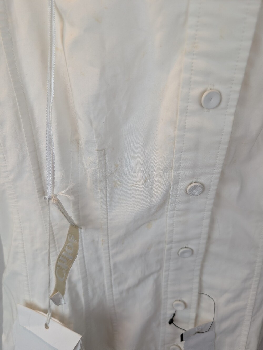 Chloé White Akanjo Edition Pinafore Midi Dress size XS(34) BNWT with marks - Picture 8 of 16